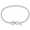 Mimi & Max Ball Link Bracelet W/ Infinity Clasp In Sterling Silver - 7.5 In. In White