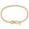 Mimi & Max Ball Link Bracelet W/ Infinity Clasp In Yellow Silver - 7.5 In. In Yellow