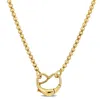 Mimi & Max Ball Link Necklace With Heart Charm Clasp In Yellow Silver- 16 In. In Yellow