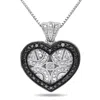 Mimi & Max Black Diamond Heart Locket Necklace In Sterling Silver In Black