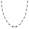 Mimi & Max Black Enamel Bead Heart Link Station Necklace In Sterling Silver - 18+1 In. In Black