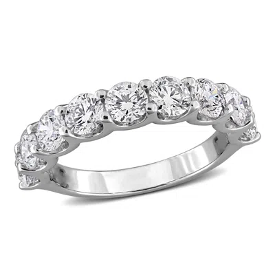 Mimi & Max Created Forever 1/4ct To 2 1/2ct Tdw Lab-grown Diamond Anniversary Band Sterling Silver In Metallic