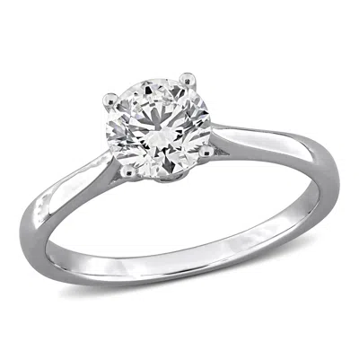 Mimi & Max Created Forever 1ct Tdw Lab-grown Diamond Engagement Ring Sterling Silver In Metallic