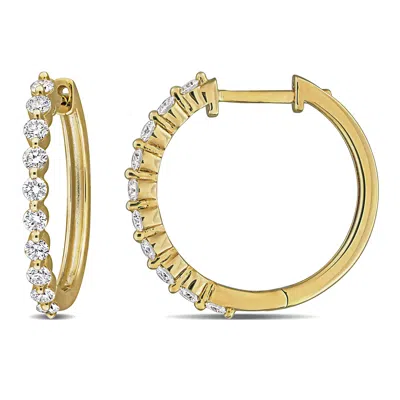 Mimi & Max Created Forever 5/8ct Tw Lab-grown Diamond Hoop Earrings Yellow Plated Sterling Silver In Gold