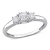 Mimi & Max Created White Sapphire 3-stone Engagement Ring 10k White Gold In White