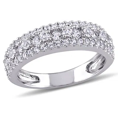 Mimi & Max Created White Sapphire Anniversary Band In Sterling Silver