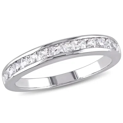 Mimi & Max Created White Sapphire Channel Set Anniversary Band In Sterling Silver