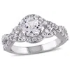 Mimi & Max Created White Sapphire Crossover Twist Ring In Sterling Silver In White