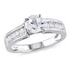 Mimi & Max Created White Sapphire Engagement Ring In Sterling Silver In Silver