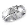 Mimi & Max Crisscross Spinning Band Ring Stainless Steel In Silver