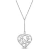Mimi & Max Cubic Zirconia Heart Drop Necklace In Sterling Silver - 16+2 In In Silver