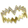 Mimi & Max Cubic Zirconia Heartbeat Knuckle Ring Yellow Silver In White