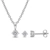 Mimi & Max Cubic Zirconia Necklace And Stud Earring Set Yellow Or White Brass 2 1/2ct Tgw In White