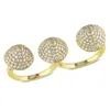 Mimi & Max Cubic Zirconia Pave Cone 2-finger Ring Yellow Silver In White