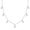 Mimi & Max Created White Sapphire Station Necklace In Silver- 16 In + 2 Ext. In Metallic