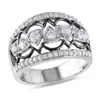 Mimi & Max Cubic Zirconia Vintage Ring Sterling Silver In White