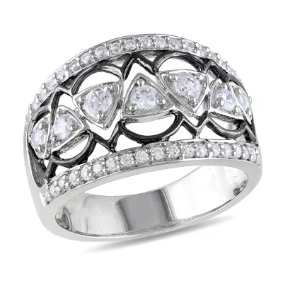 Mimi & Max Cubic Zirconia Vintage Ring Sterling Silver In White