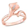 Mimi & Max Diamond Accent Calla Lily Ring In Pink Plated Sterling Silver In Multi