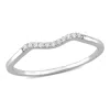 Mimi & Max Diamond Accent Chevron Wedding Band 10k White Gold In White