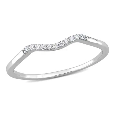Mimi & Max Diamond Accent Chevron Wedding Band 10k White Gold