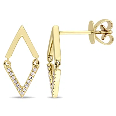 Mimi & Max Diamond Accent Geometric Earrings In 14k Yellow Gold In Silver