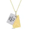 Mimi & Max Diamond Accent Letter Envelope "i Love You" Pendant With Chain In Yellow Plated Sterling Silver In Yellow