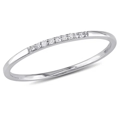 Mimi & Max Diamond Accent Wedding Band 10k White Gold In Silver