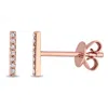 Mimi & Max Diamond Bar Earring In 14k Rose Gold In Pink
