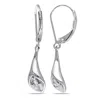 Mimi & Max Diamond Calla Lily Leverback Earrings In Sterling Silver In White