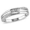 Mimi & Max Diamond Crossover Ring In Sterling Silver In White