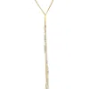 Mimi & Max Diamond Cut Beaded Lariat Necklace In Two-tone Yellow And White Sterling Silver-17 In In Silver