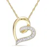 Mimi & Max Diamond Heart Necklace In 10k Yellow Gold In White