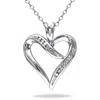 Mimi & Max Diamond Heart Necklace In Sterling Silver In Silver