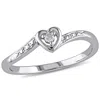Mimi & Max Diamond Heart Ring In Sterling Silver In White