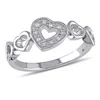 Mimi & Max Diamond Heart Ring In Sterling Silver In White