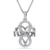 Mimi & Max Diamond Infinity Heart "mom" Necklace In Sterling Silver In Silver