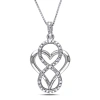 Mimi & Max Diamond Infinity Heart Necklace In Sterling Silver In Silver