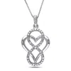 Mimi & Max Diamond Infinity Heart Necklace In Sterling Silver In White