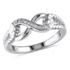 Mimi & Max Diamond Infinity Link Ring In Sterling Silver In Silver