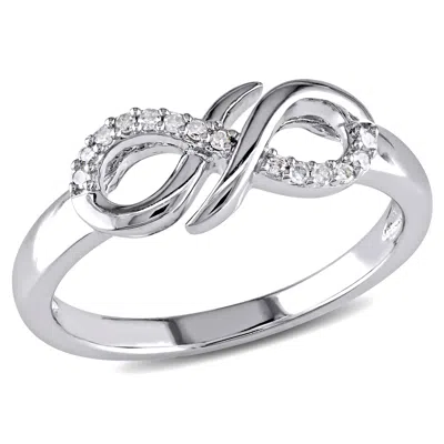 Mimi & Max Diamond Infinity Ring In Sterling Silver In White