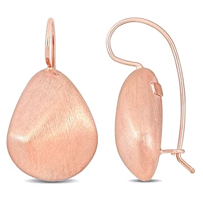 Mimi & Max Dome Matt Finish Earrings In 14k Rose Gold