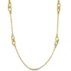 Mimi & Max Double Pear Shape Link Station Necklace In Yellow Silver- 23+2 In. In Yellow