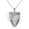 Mimi & Max Engraved Heart Locket Pendant With Chain In Sterling Silver In White