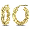 Mimi & Max Entwined Hoop Earrings In 10k Polished Yellow Gold In Gold