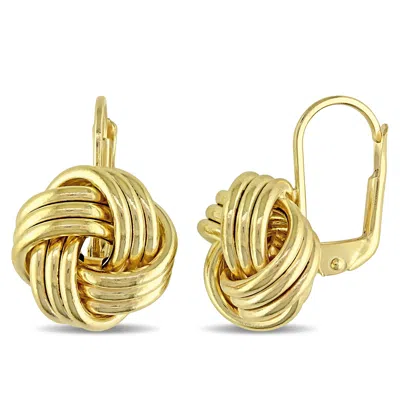 Mimi & Max Entwined Love Knot Leverback Earrings In 10k Yellow Gold
