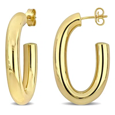 Mimi & Max Everyday Lightweight Open Hoop Trendy Earrings In 14k Yellow Gold