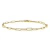 Mimi & Max Fancy Paperclip Chain Bracelet In Yellow Plated Sterling Silver - 7 In In Yellow