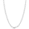 Mimi & Max Fancy Paperclip Chain Necklace In Sterling Silver - 16 In In White