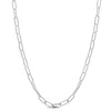 Mimi & Max Fancy Paperclip Chain Necklace In Sterling Silver, 18 In In White