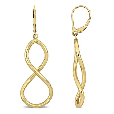 Mimi & Max Figure Eight Leverback Earrings In 10k Yellow Gold